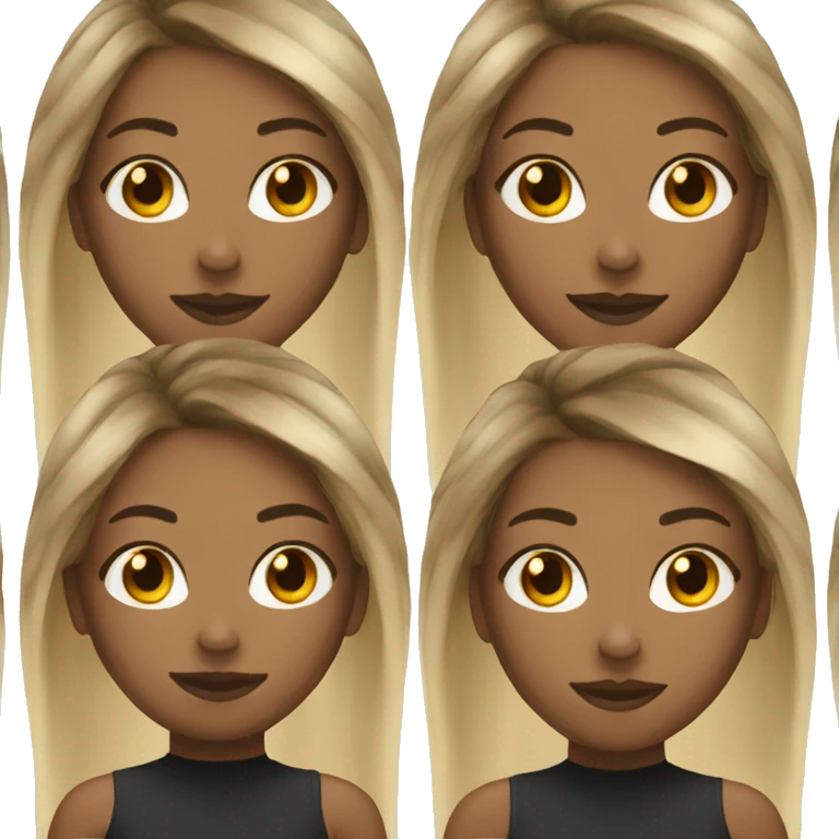 black girl black and blonde streak hair emoji