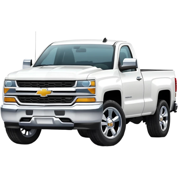 Modern Chevrolet truck in white emoji
