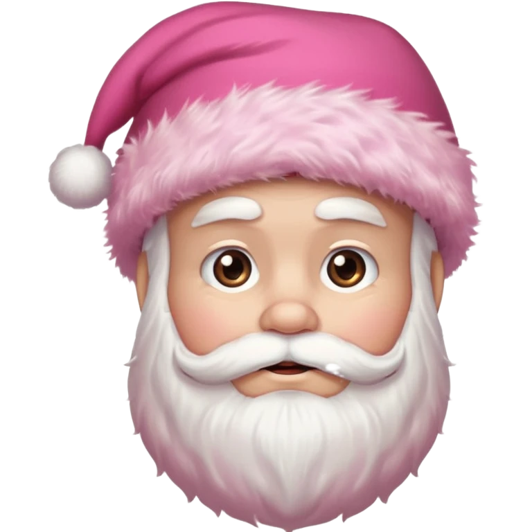 santa with pink fluffy hat without a beard emoji