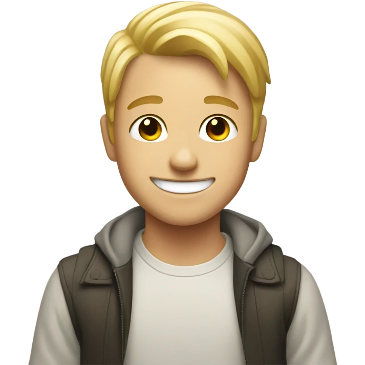 blonde boy smiling indoors emoji