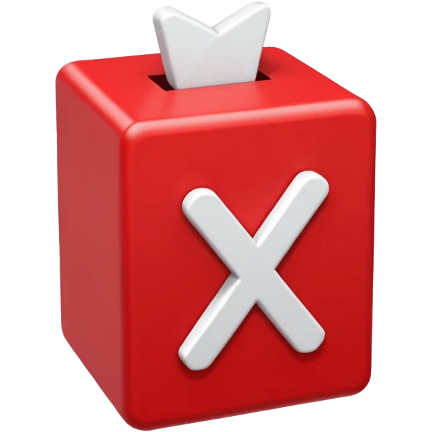 white x in red box emoji
