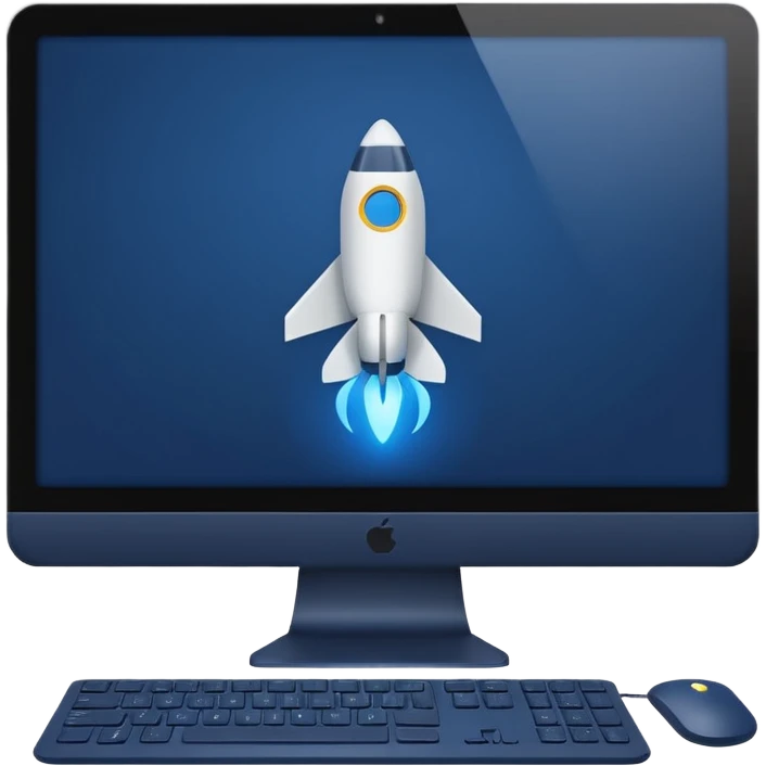 web hosting beginner plan, computer with startup icon emoji