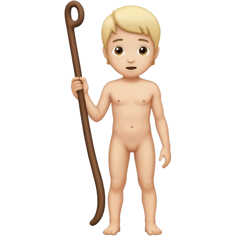 naked kid standing with his big penis emoji