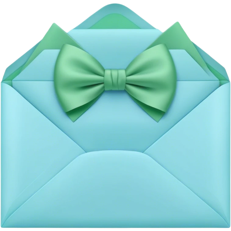 beautiful aesthetic love letter in pastel blue color with green bow aesthetically placed  emoji