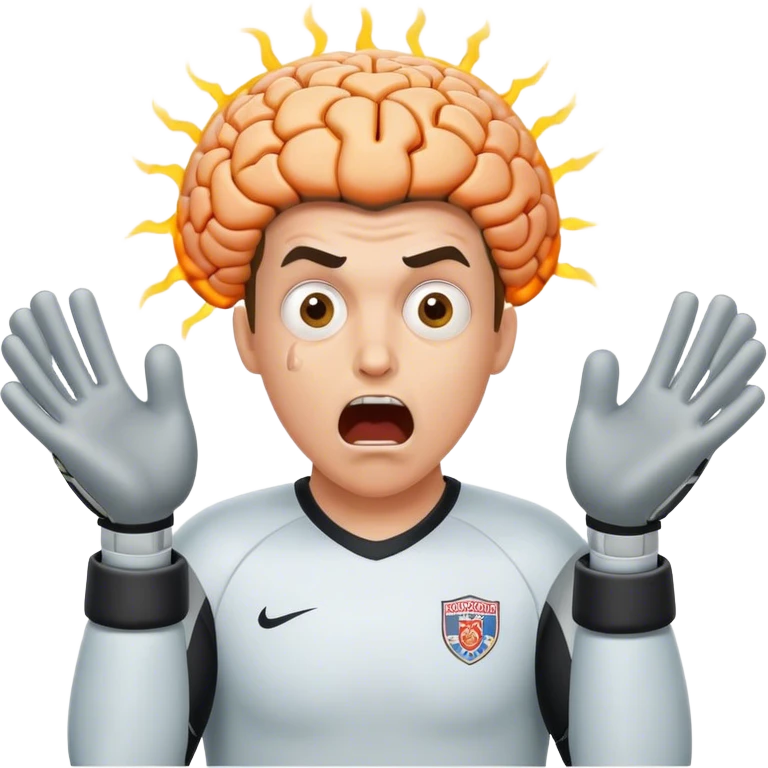 goalkeeper with brain explosion emoji