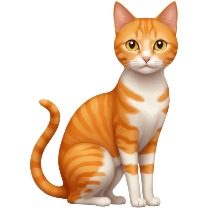 full body orange domestic shorthair slim cat with yellow/orange eyes  emoji
