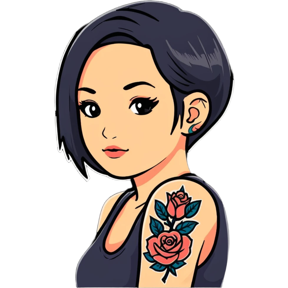 tattooed girl emoji