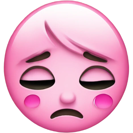 sad emoji with pink tears emoji