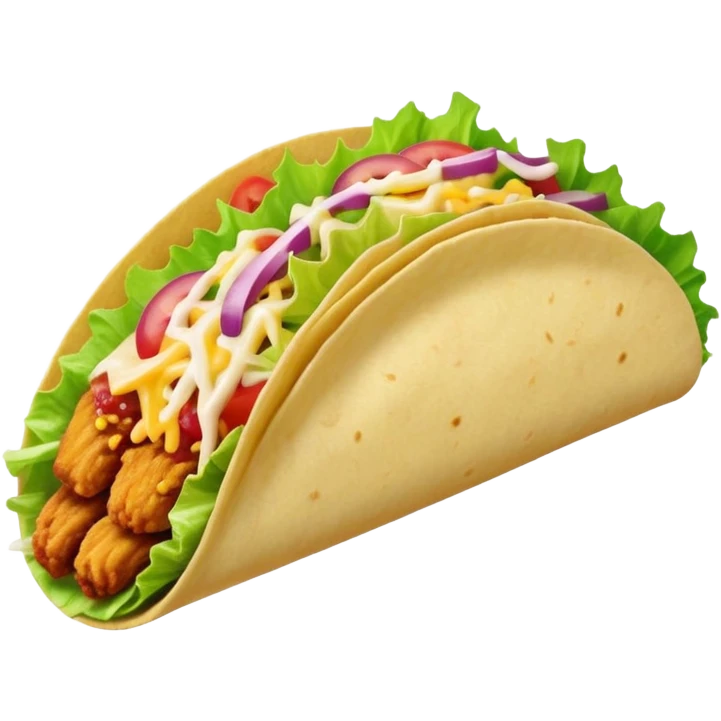 A chicken taco thats pink emoji