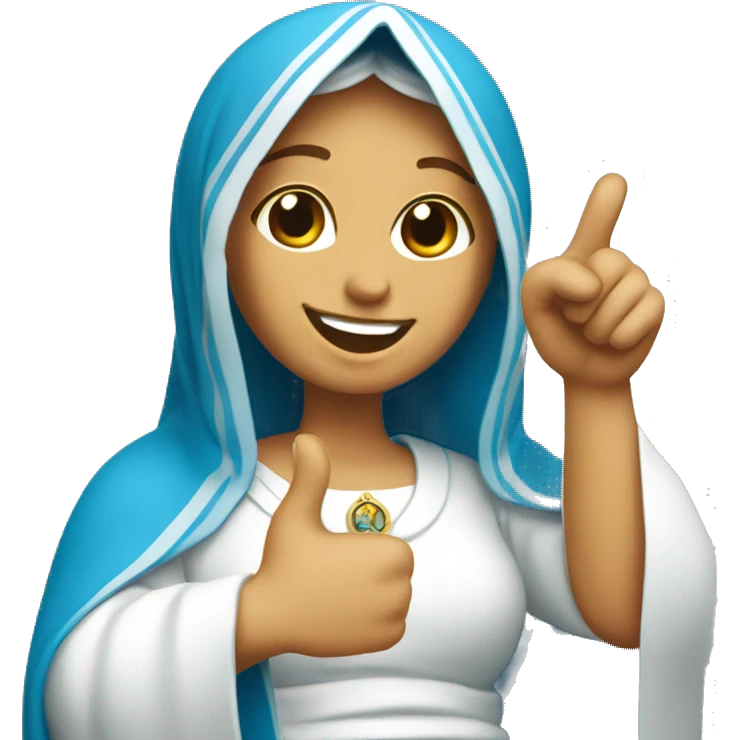Virgin Mary thumb up, smiling emoji