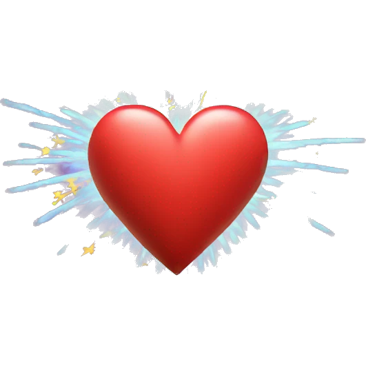 Heart shaped fireworks emoji