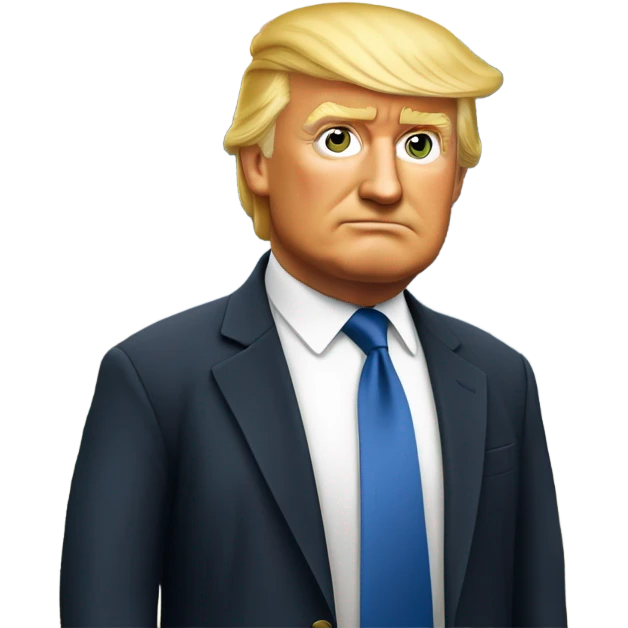 Trump standing tall in front of Norway  emoji