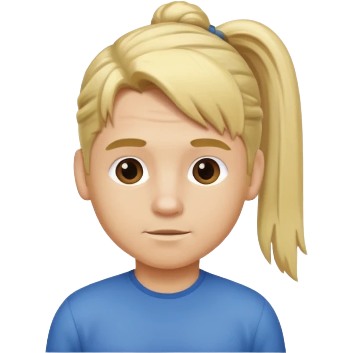 Small Man with longer Blonde Hair in a ponytail emoji