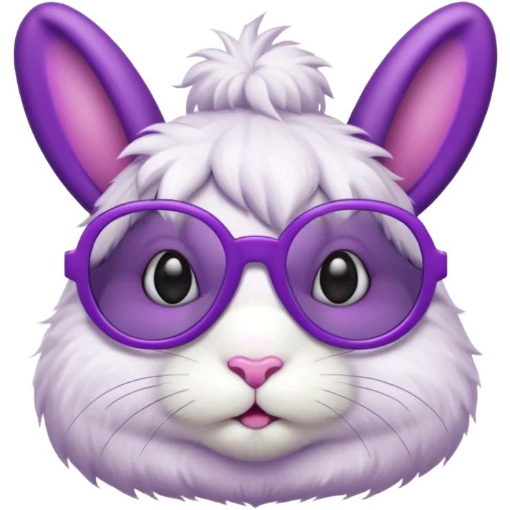 Bunny look like eggplant head wear withe glasses emoji