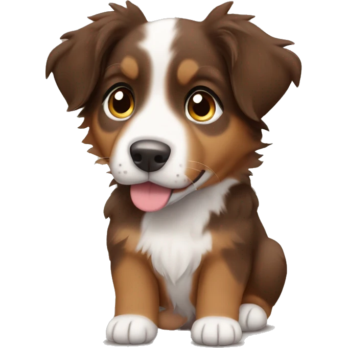 Brown Australian shepherd puppy emoji