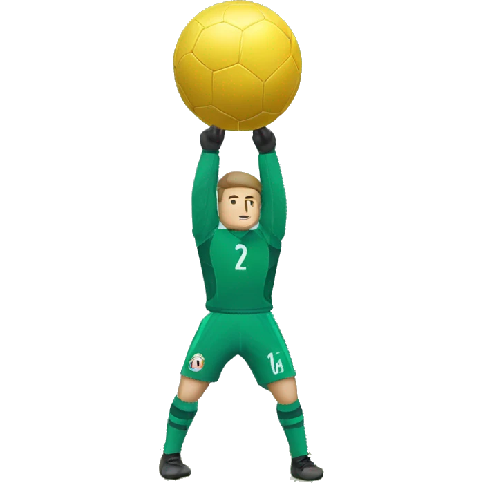 Gardien de foot qui arrete un ballon emoji