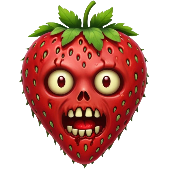 Strawberry zombie emoji