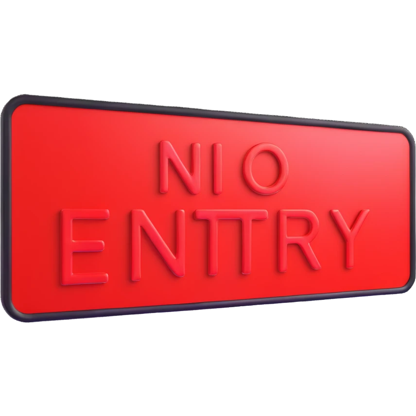 3D no entry sign with glossy finish emoji