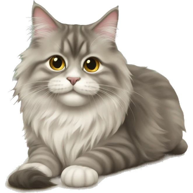 British long hair cat playing indoor emoji
