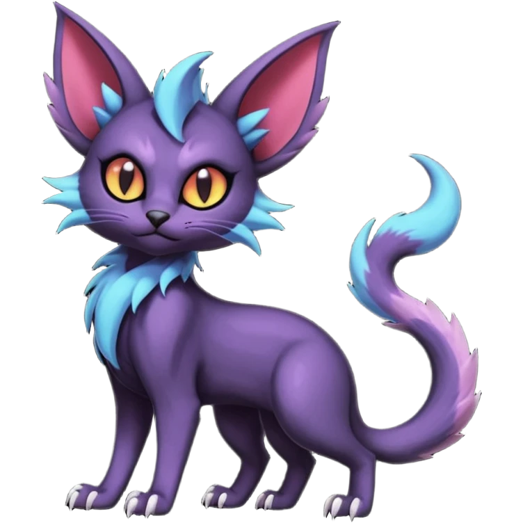 Dark gloomy gothic Black edgy cute Noivern-Noibat-Purloin-Torracat-Lykoi-Caracal-cat-Fakemon-fusion-hybrid-creature with an imp tail  emoji