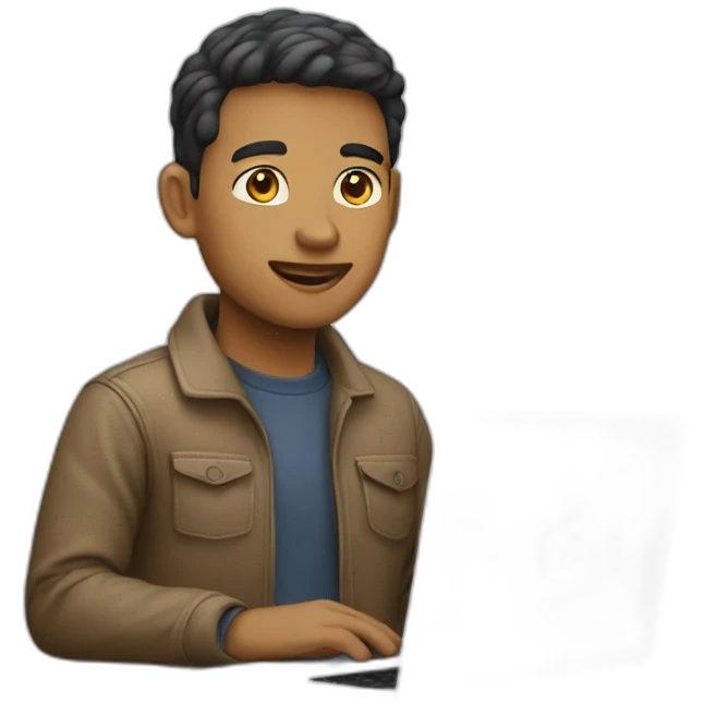 developer on mac laptop light skin tone emoji