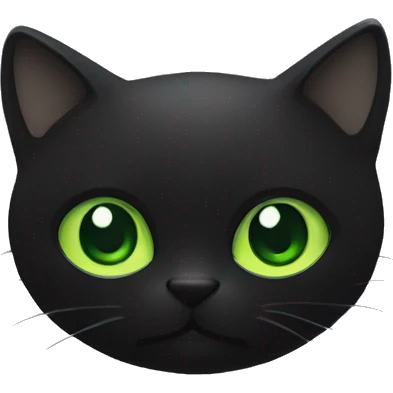 Chat de couleur noir avec les yeux verts emoji