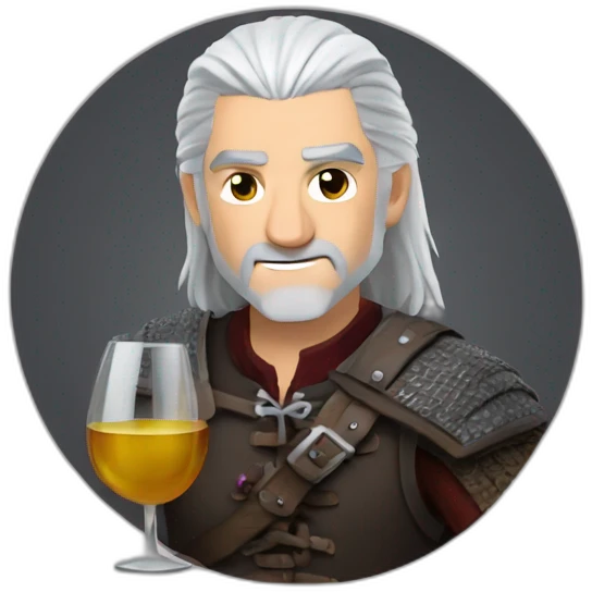 Geralt of Rivia with wine  emoji