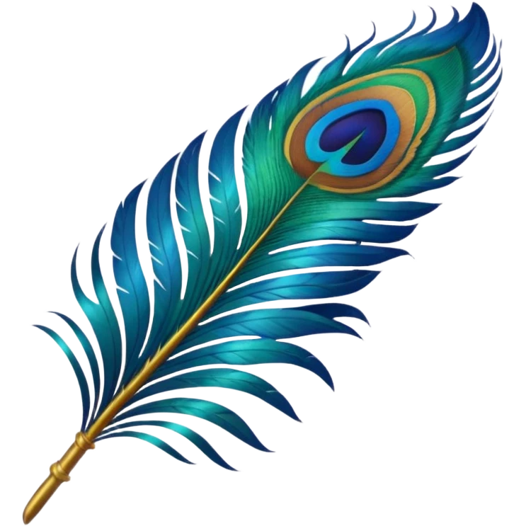 peacock feather with Krishna emoji