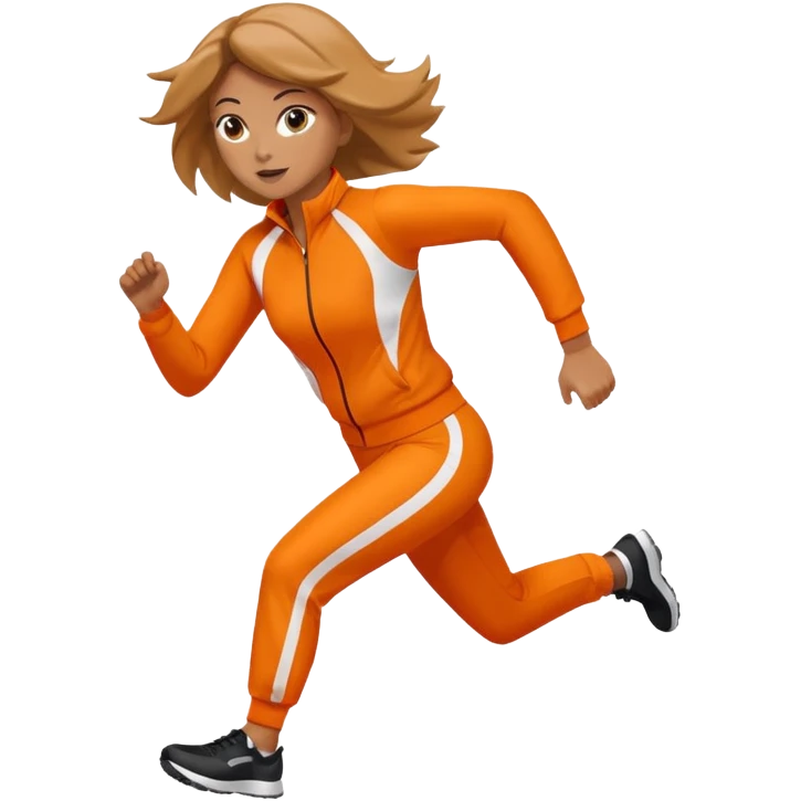 woman in orange sport suit running emoji