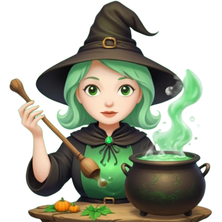 green witch cooking potion emoji