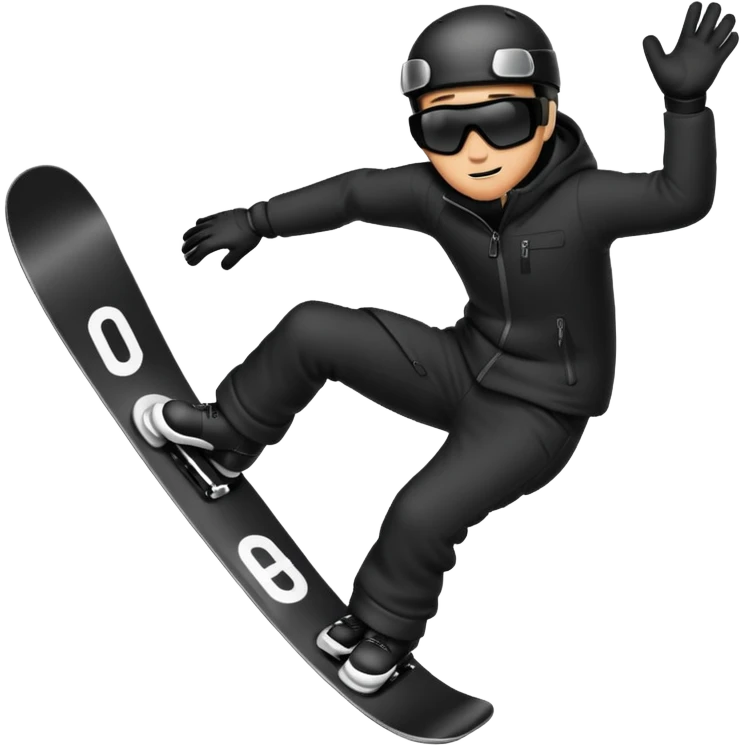 snowboard men in black emoji