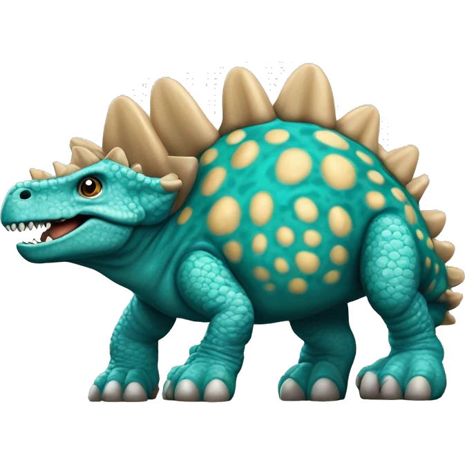 Turquoise and tan ankylosaurus bumpy Jurassic park camp Cretaceous emoji