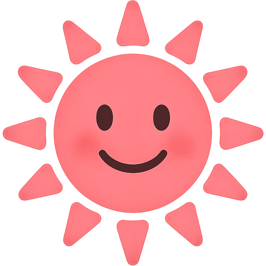 pink sun emoji, bright and happy emoji