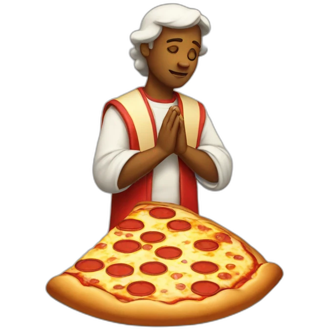 a praying pizza emoji