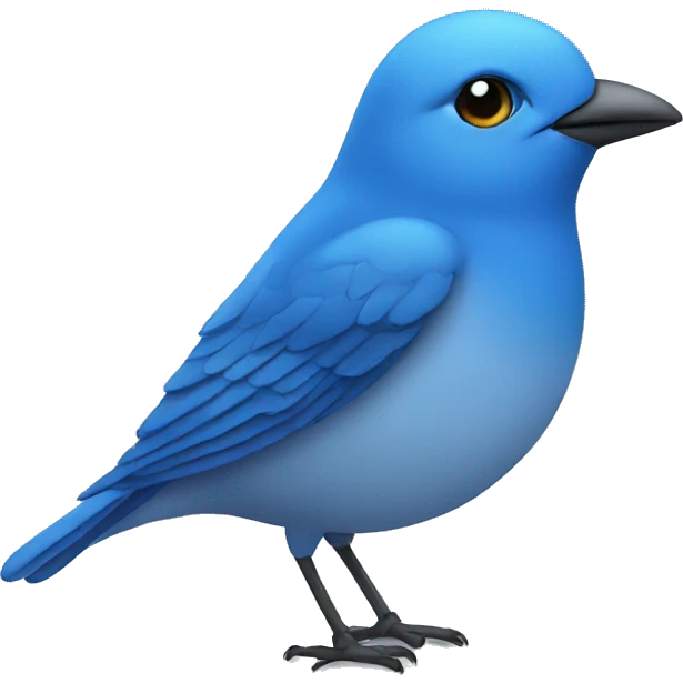 a blue bird thinking emoji