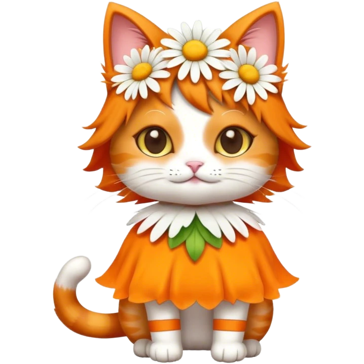 cat dressed in a daisy costume emoji