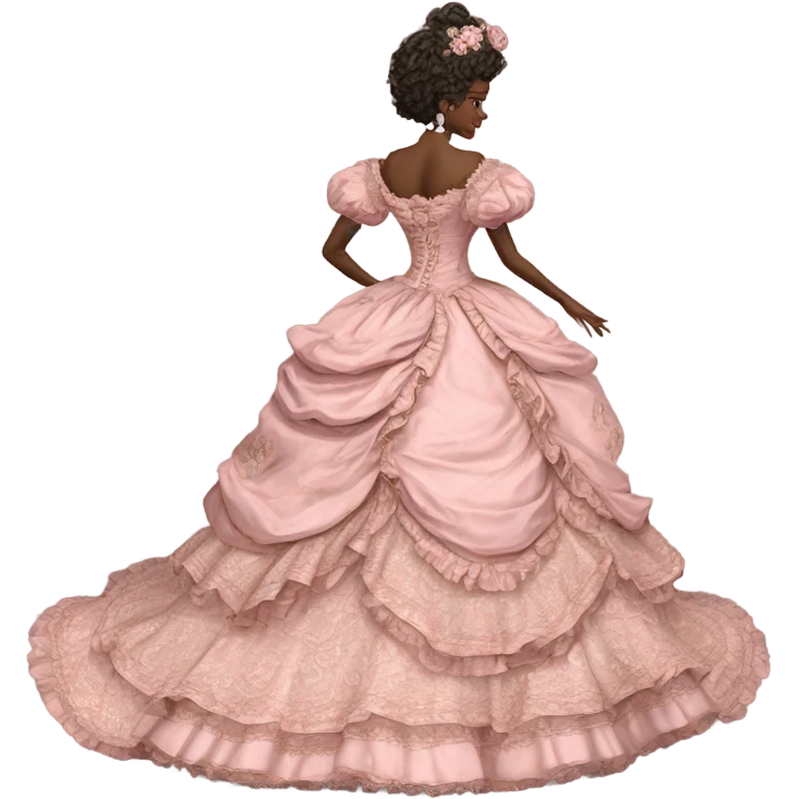 Beautiful highly detailed vintage pink rococo baroque gown emoji