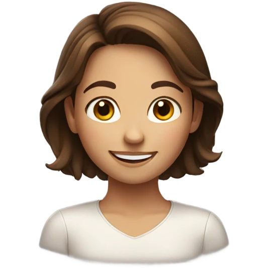 smiling girl with brown hair emoji