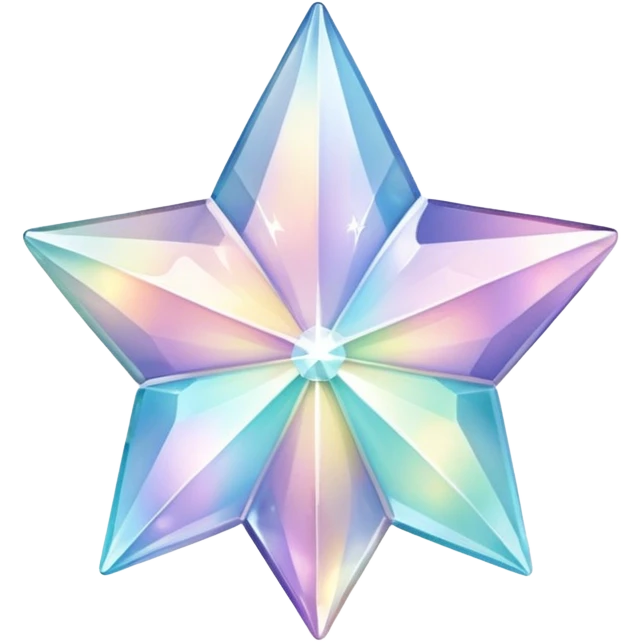 Pastel iridescent glass crystal estrella tornasolado emoji