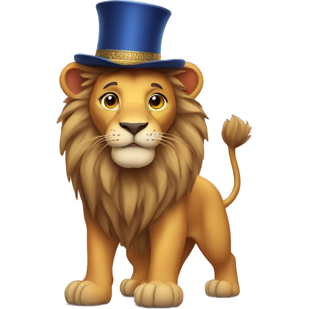 lion in a New Year's hat emoji