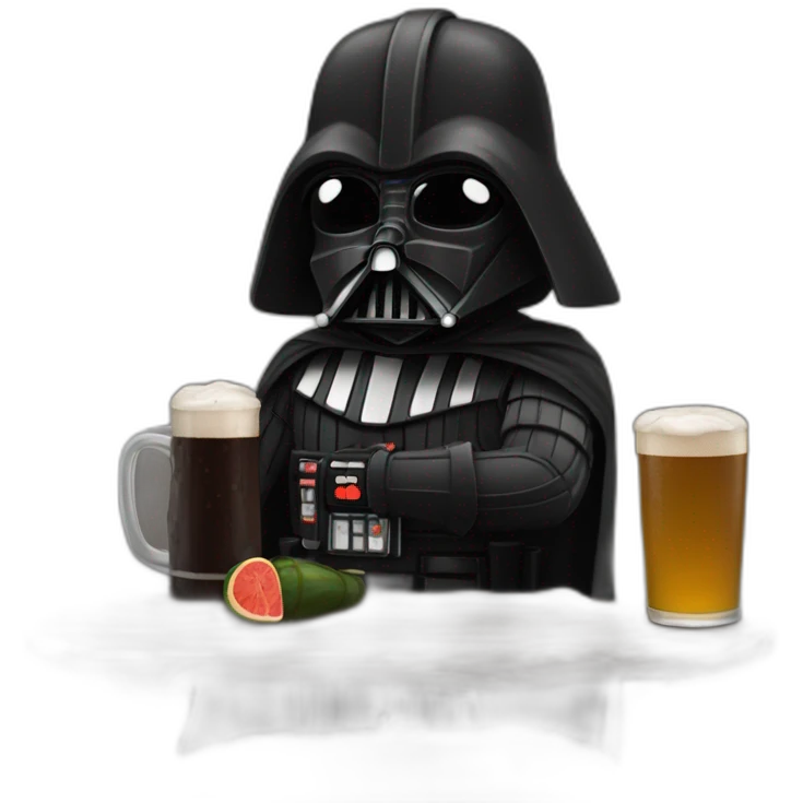 Dark vador buvant une bierre emoji