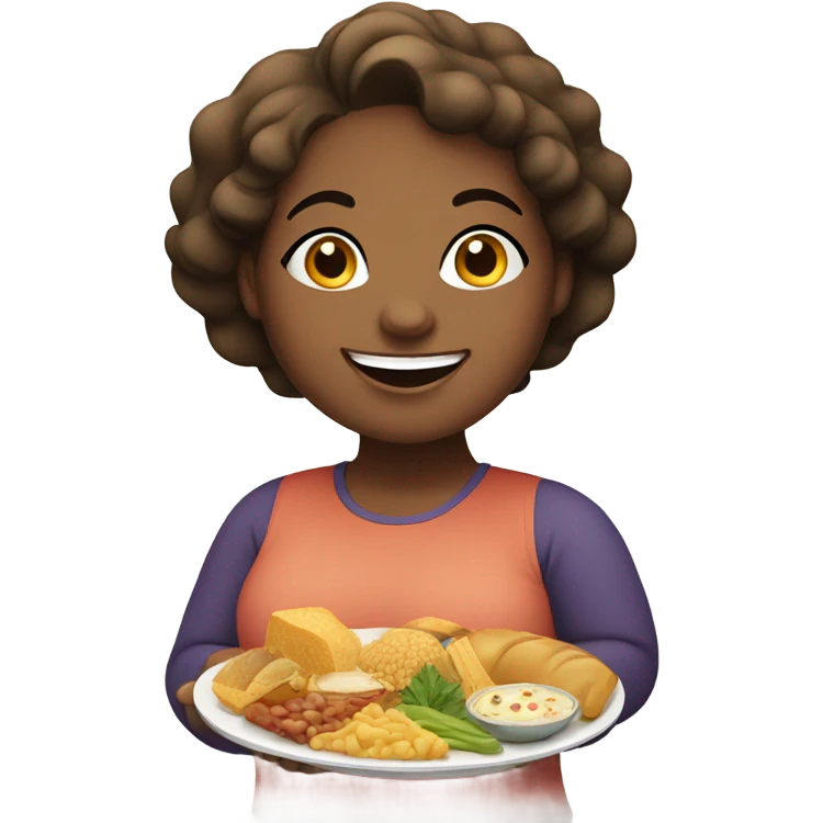 Fat girl with food emoji
