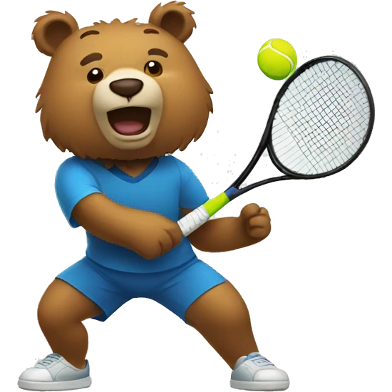 bear playing tennis emoji