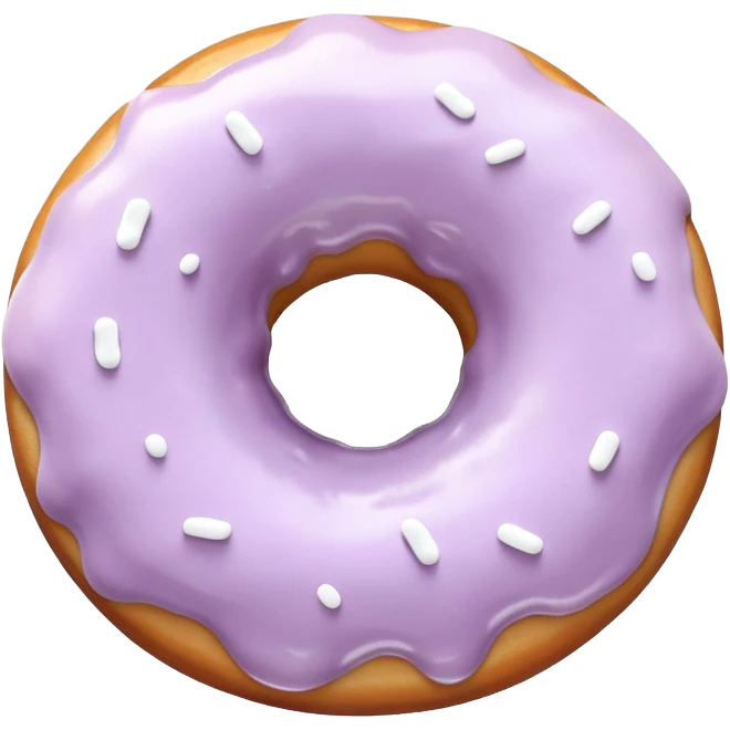 The donut is pale purple with white icing emoji