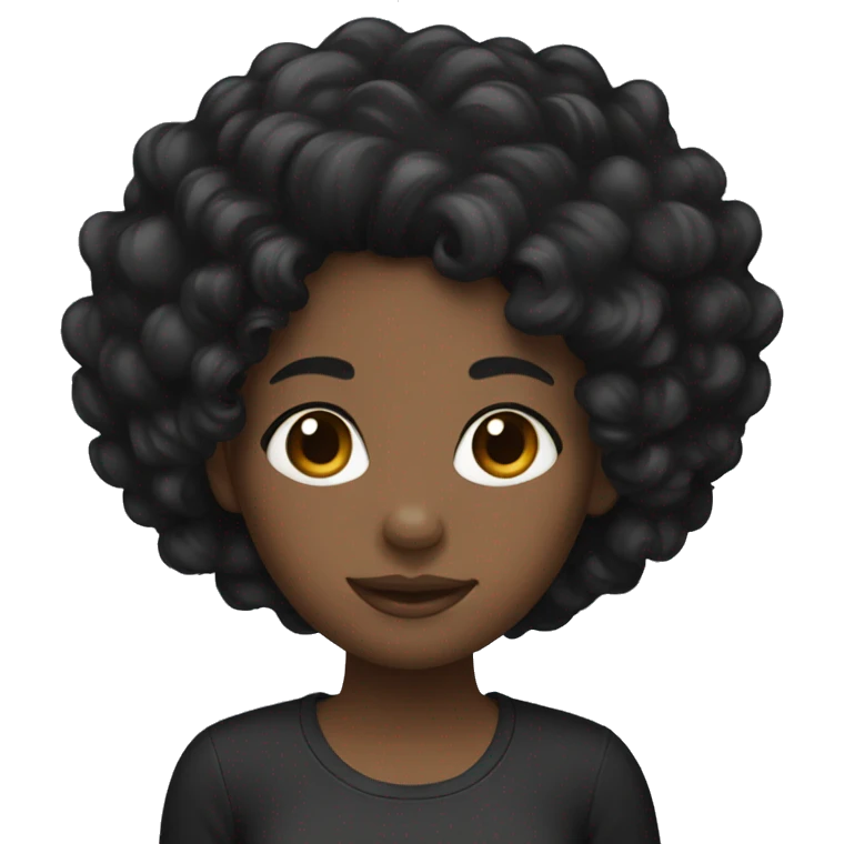 Black girl with black curly hair  emoji