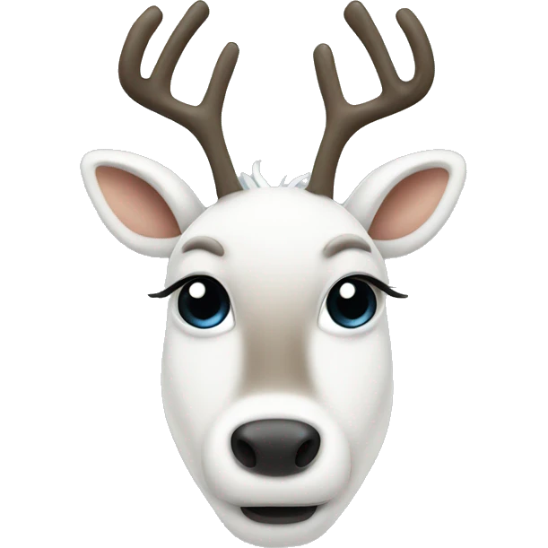 white reindeer with eyelashes  emoji