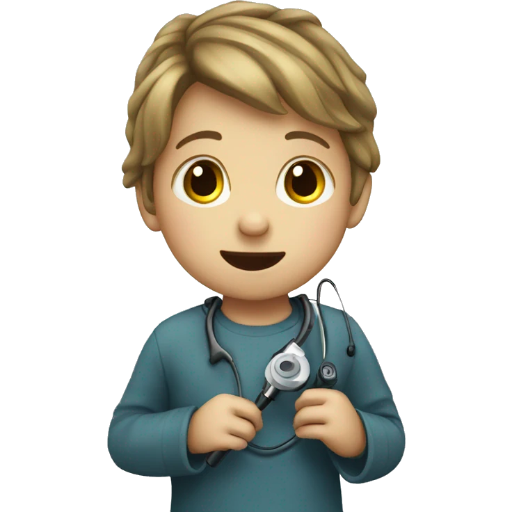 child with phonendoscope emoji