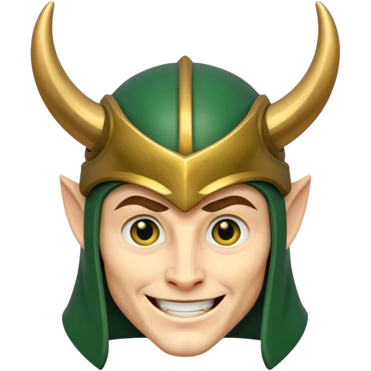 portrait of Loki – Horned helmet, mischievous grin








 emoji