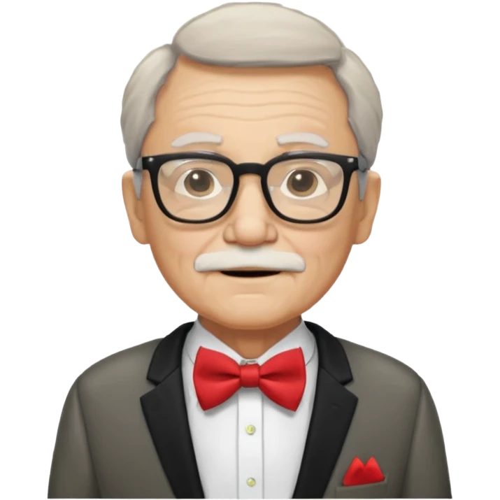 old man with bowtie, jacket and glasses emoji