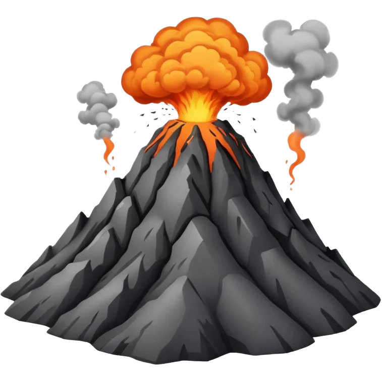 volcanic mountain with smoke emoji